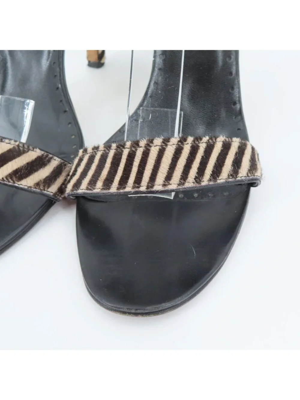Kate Spade New York Womens 10 Animal Zebra Print Hair Open Toe High Heels